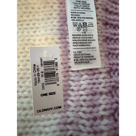 Old Navy Colorful Rainbow Knit Sweater Scarf One Size Acrylic & Polyester NWT - Picture 3 of 7